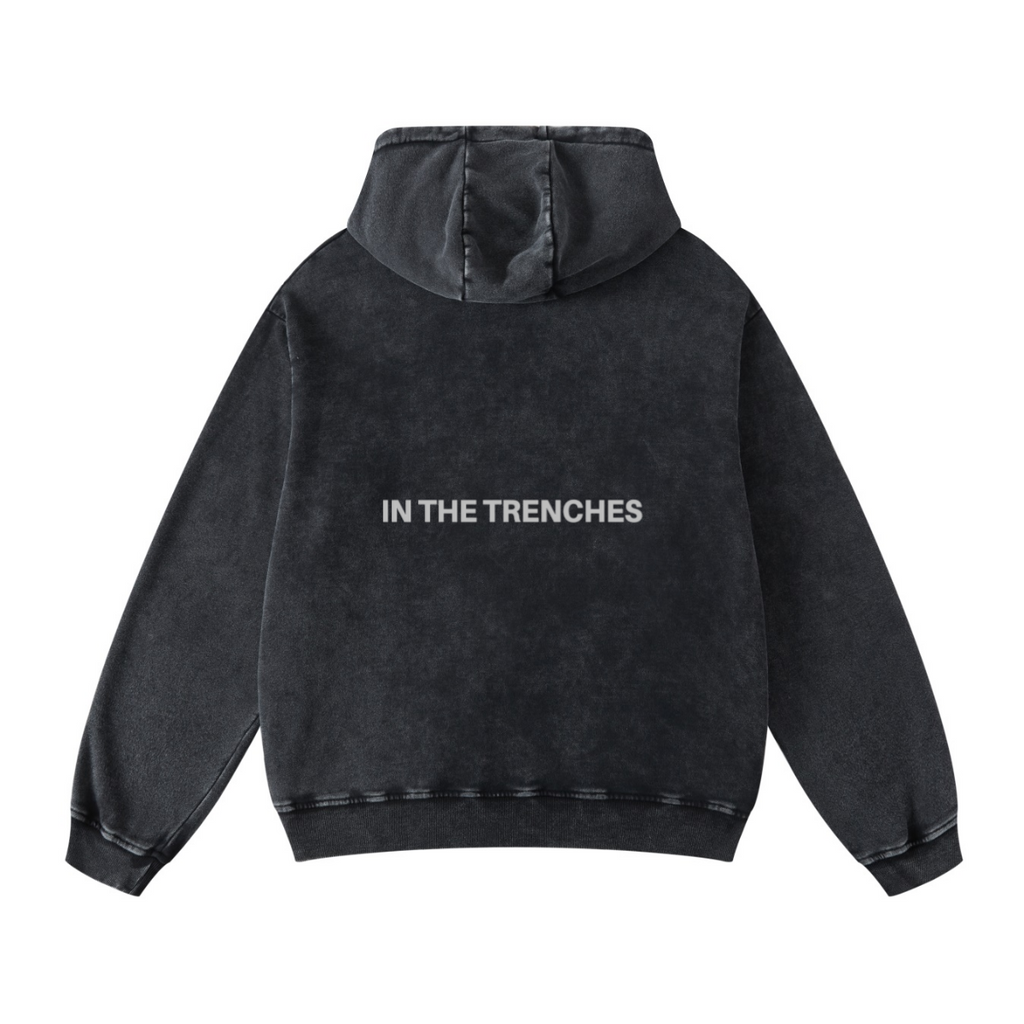 420GSM Men's Cool Streetwear Hoodie Snow Wash