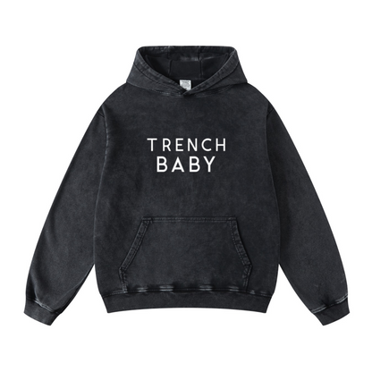 420GSM Men's Cool Streetwear Hoodie Snow Wash