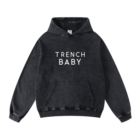 420GSM Men's Cool Streetwear Hoodie Snow Wash