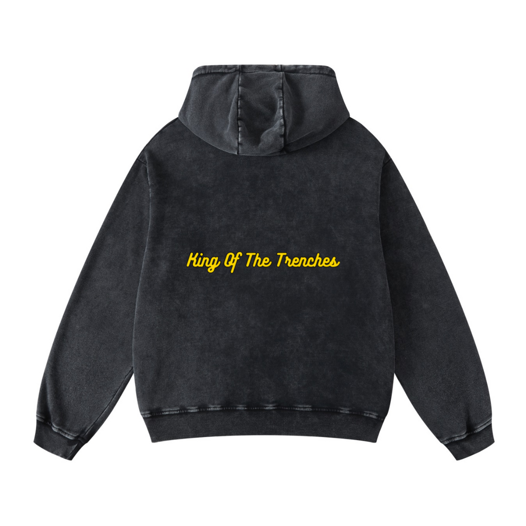 420GSM Men's Cool Streetwear Hoodie Snow Wash