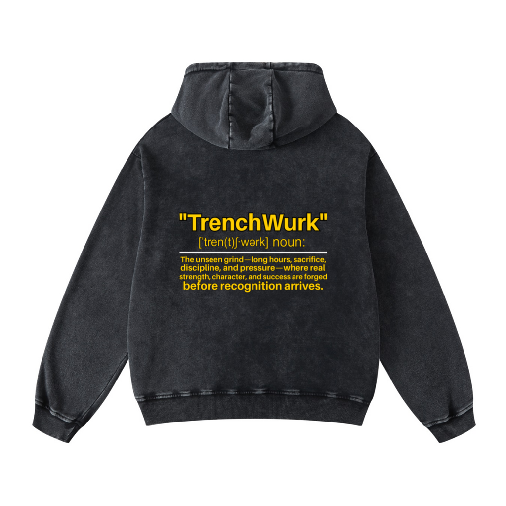 420GSM Men's Cool Streetwear Hoodie Snow Wash