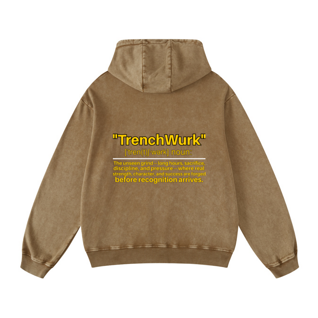 420GSM Men's Cool Streetwear Hoodie Brown