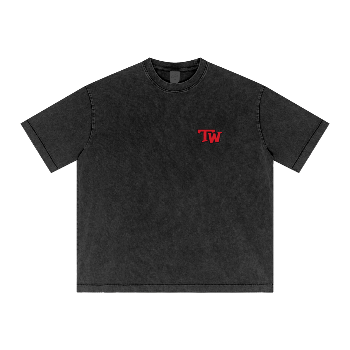 285GSM Unisex Distressed Snow-Wash Batik Plain Fabric Short-Sleeve T-shirt Snow Wash