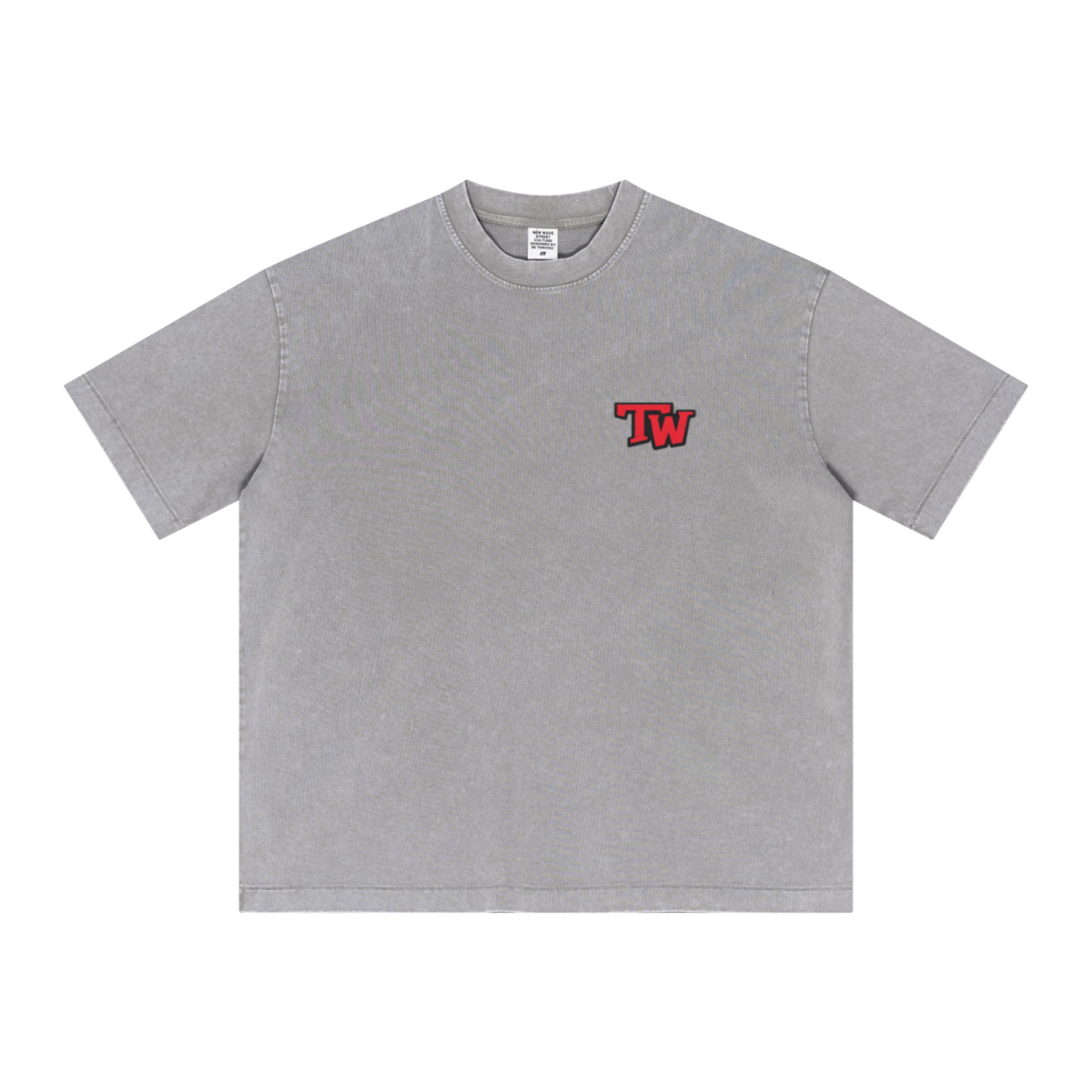 285GSM Unisex Distressed Snow-Wash Batik Plain Fabric Short-Sleeve T-shirt Light grey