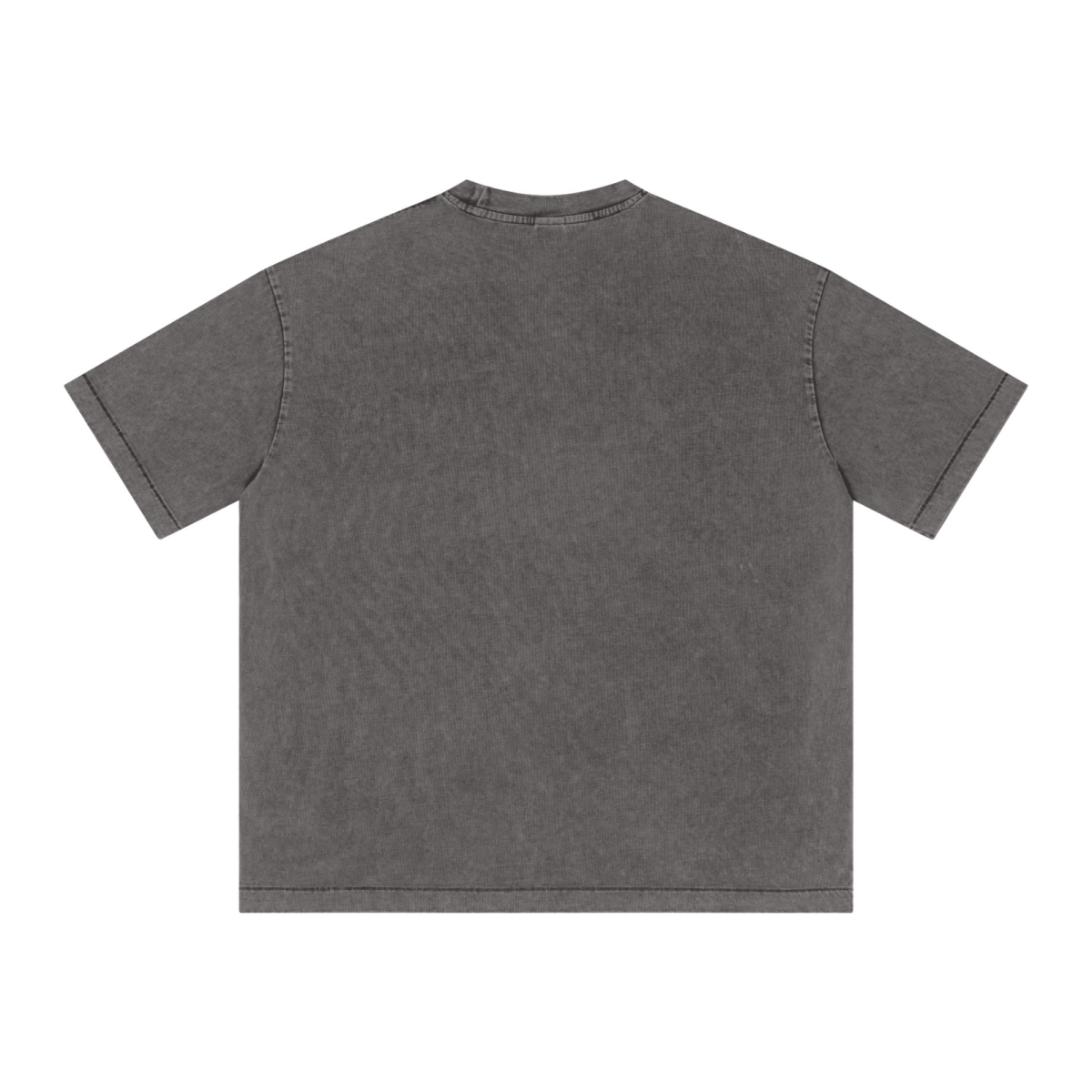 285GSM Unisex Distressed Snow-Wash Batik Plain Fabric Short-Sleeve T-shirt Dark gray