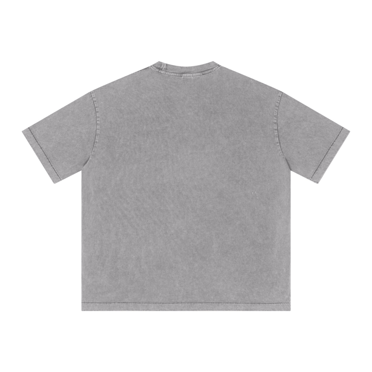 285GSM Unisex Distressed Snow-Wash Batik Plain Fabric Short-Sleeve T-shirt Light grey