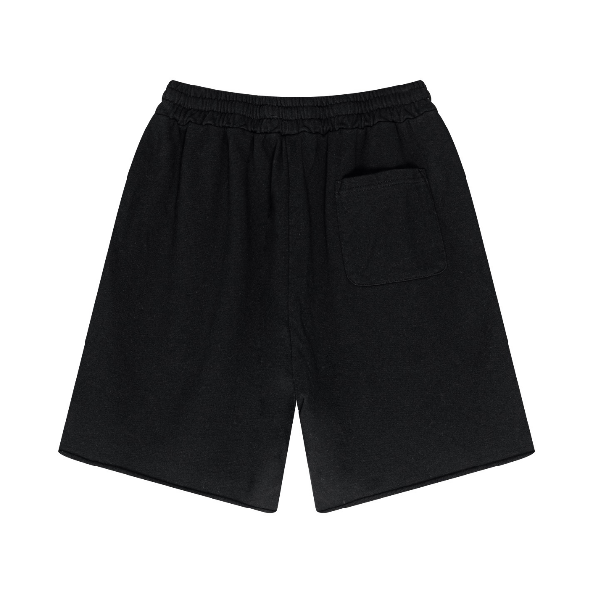 330GSM Cotton Beefy Fabric Handcrafted Distressed Shorts Black