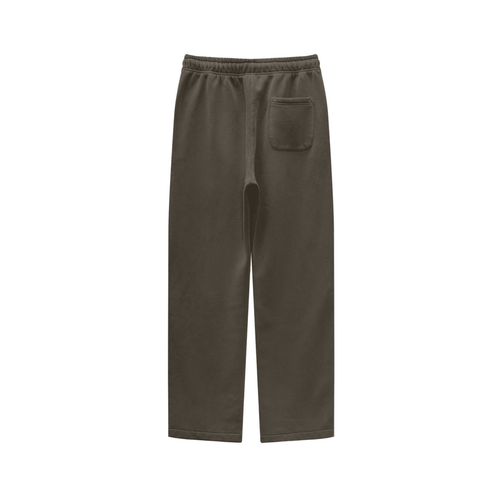360GSM Heavyweight Fleece Washed Straight-Leg Pants Coffee Brown