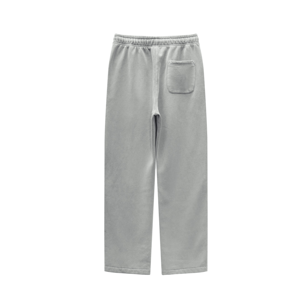 360GSM Heavyweight Fleece Washed Straight-Leg Pants Medium Grey