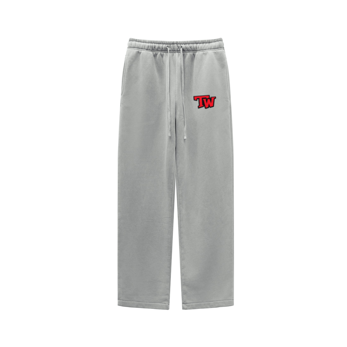 360GSM Heavyweight Fleece Washed Straight-Leg Pants Medium Grey