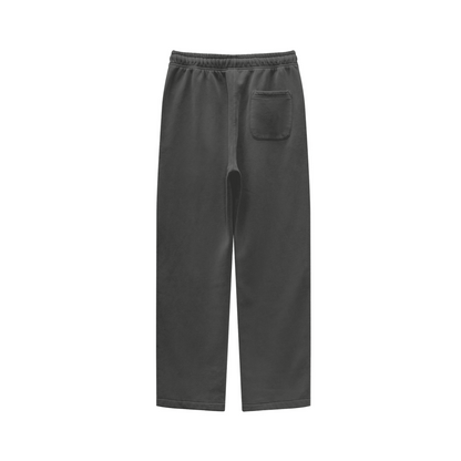 360GSM Unisex Heavyweight Fleece Washed Straight-Leg Pants Dark Grey