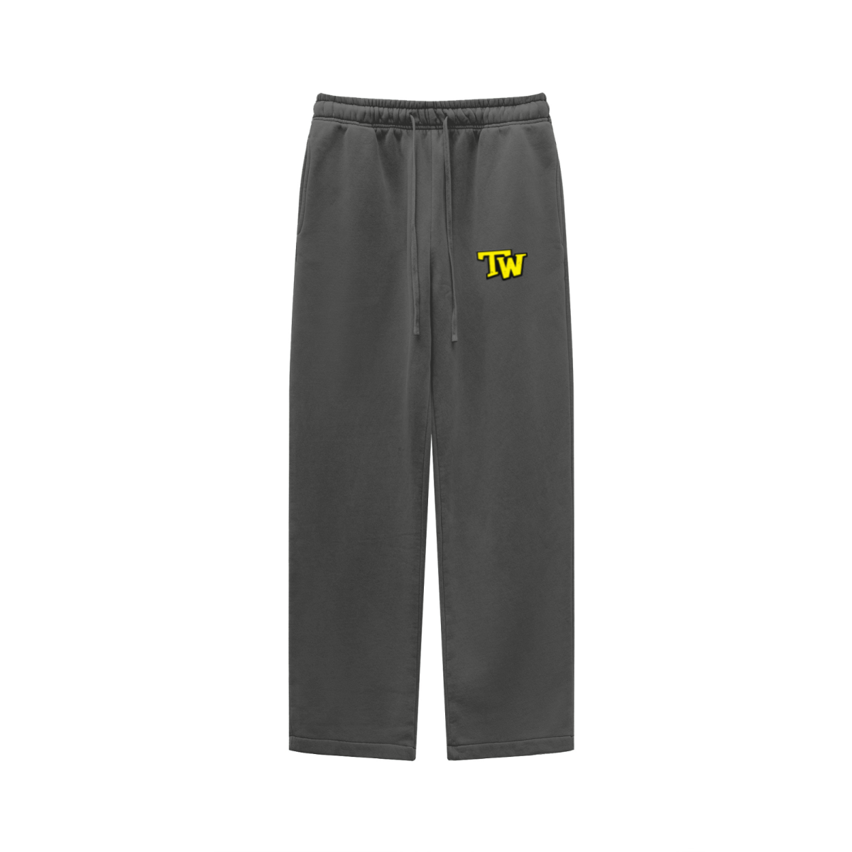 360GSM Unisex Heavyweight Fleece Washed Straight-Leg Pants Dark Grey