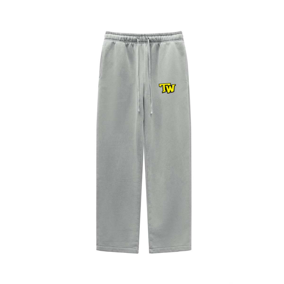 360GSM Unisex Heavyweight Fleece Washed Straight-Leg Pants Medium Grey