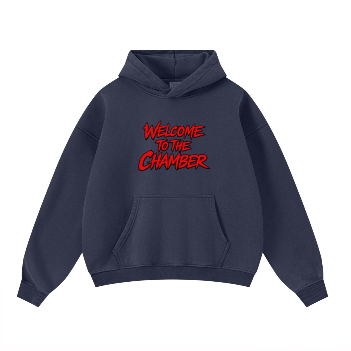 400GSM Unisex Washed Heavyweight Boxy-Fit Hoodie Vintage Royal Blue