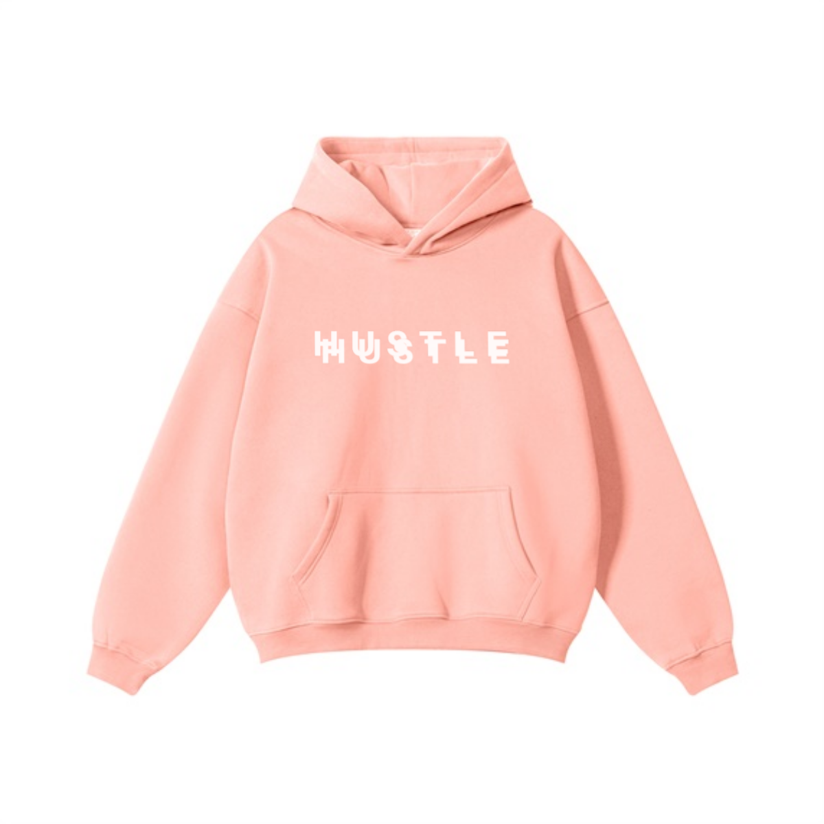 345GSM Women's Heavyweight Solid-Color Hoodie Pink