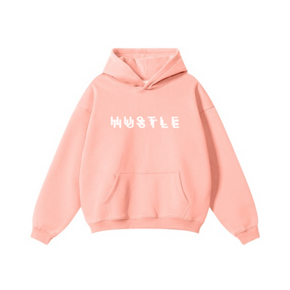 345GSM Women's Heavyweight Solid-Color Hoodie Pink