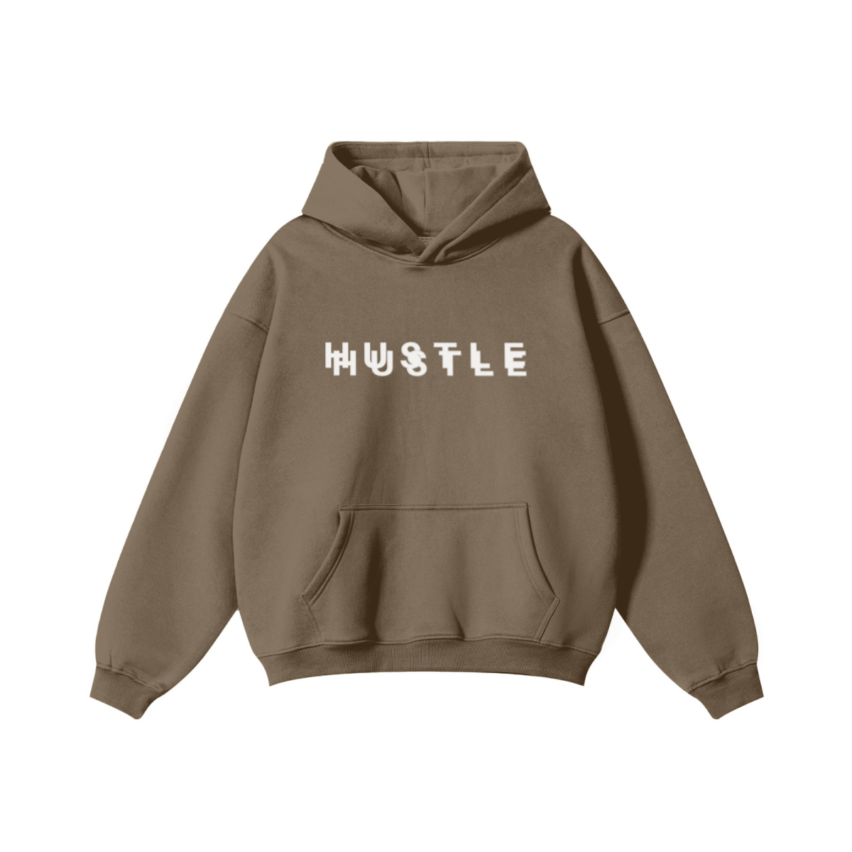 345GSM Women's Heavyweight Solid-Color Hoodie Brown
