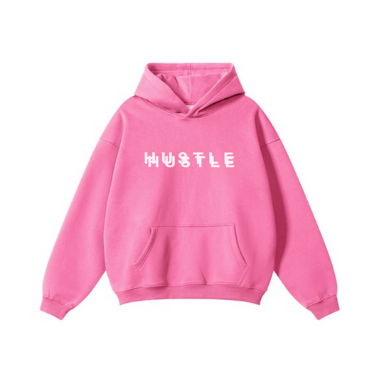 345GSM Women's Heavyweight Solid-Color Hoodie Rose Pink
