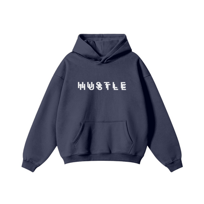 345GSM Women's Heavyweight Solid-Color Hoodie Navy Blue