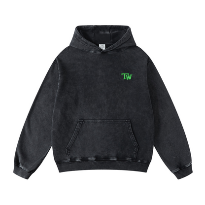420GSM Men's Cool Streetwear Hoodie Snow Wash