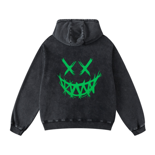 420GSM Men's Cool Streetwear Hoodie Snow Wash