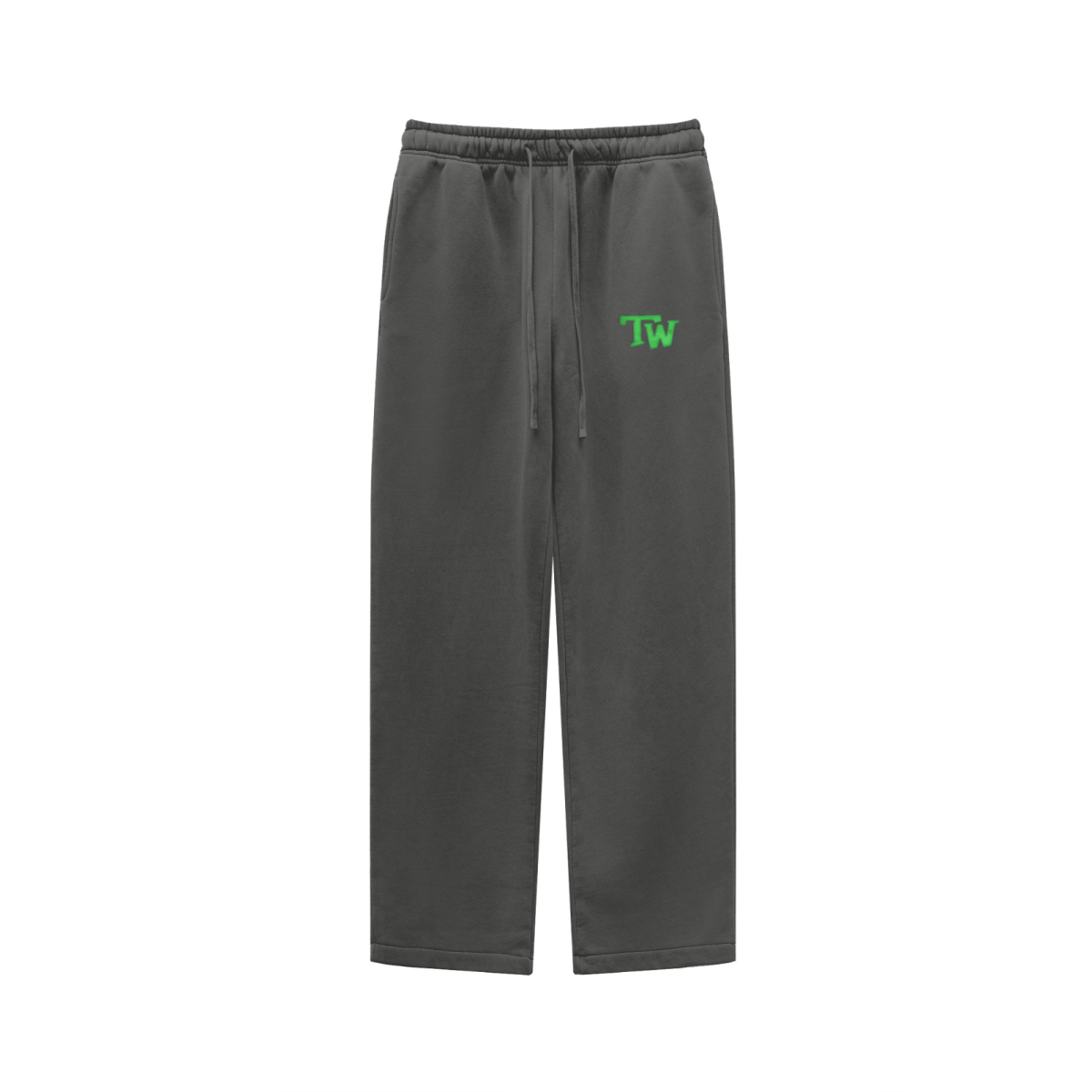 360GSM Unisex Heavyweight Fleece Washed Straight-Leg Pants Dark Grey