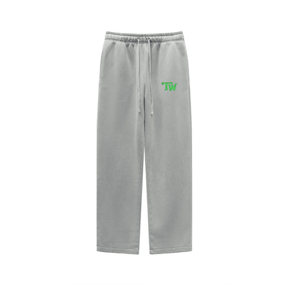 360GSM Unisex Heavyweight Fleece Washed Straight-Leg Pants Medium Grey