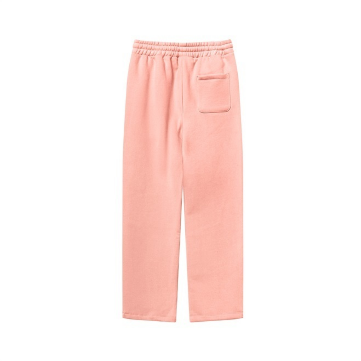 345GSM Unisex Solid-Color Relaxed Fleece-Lined Straight-Leg Pants Pink